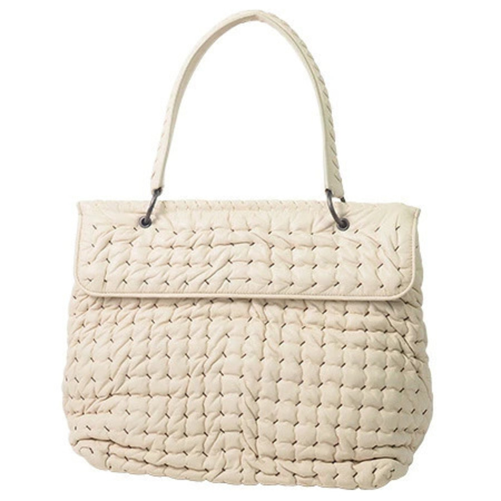 Bottega Veneta Leather Top Handle Bag Gold